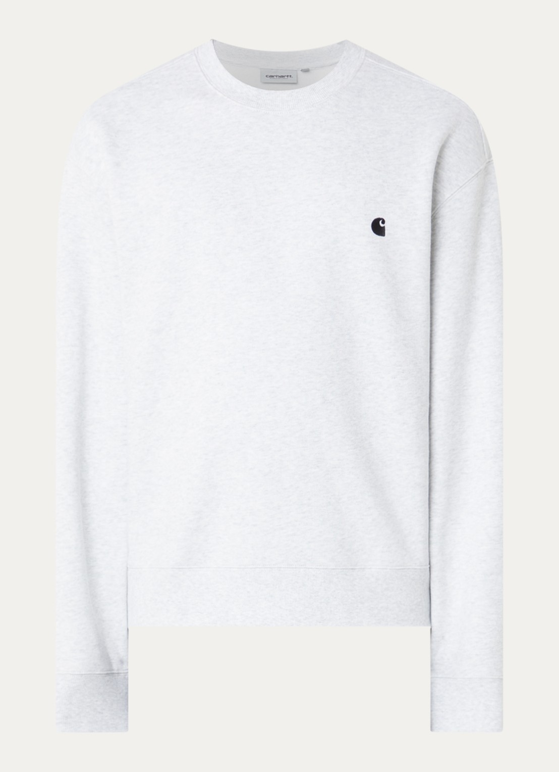 Carhartt WIP Mack sweater met logo - voorkant grijsmele