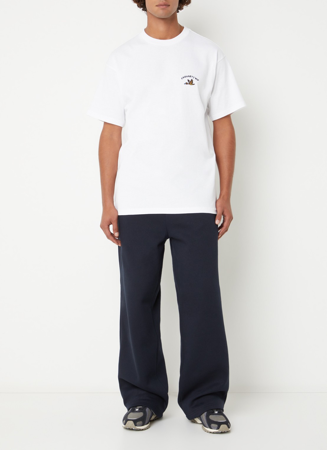 Carhartt WIP Mack wide fit joggingbroek met steekzakken - voorkant 4 donkerblauw