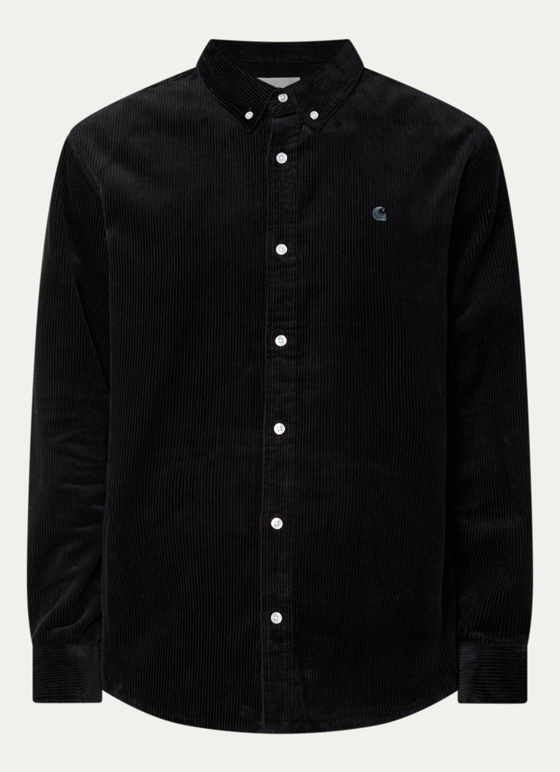 Carhartt WIP Madison overshirt van corduroy - voorkant 3 antraciet