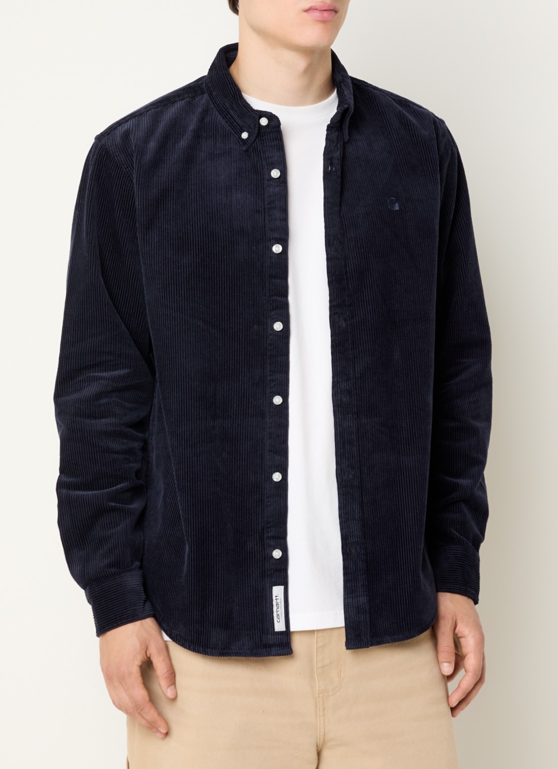 Carhartt WIP Madison overshirt van corduroy - detail 3 donkerblauw