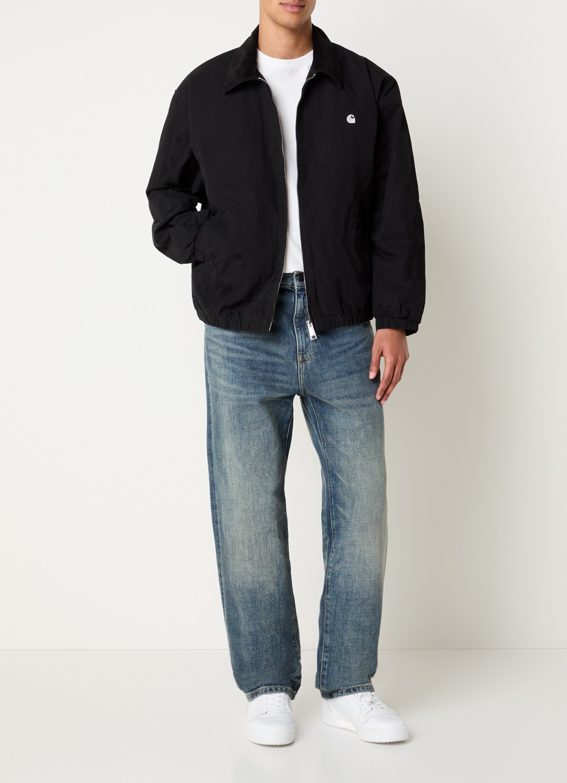 Carhartt WIP Madison Ripstop softshell jas met detail van corduroy  - voorkant 3 zwart