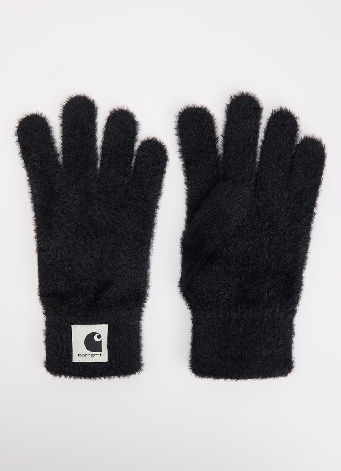 Carhartt WIP Maine handschoenen in katoenblend met logo - voorkant zwart