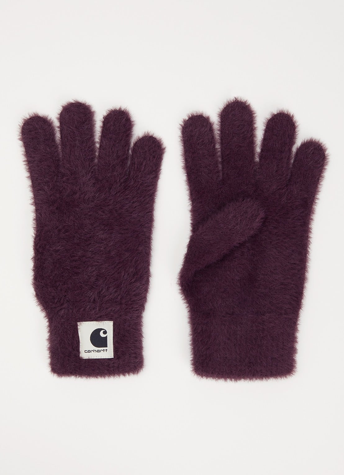 Carhartt WIP Maine handschoenen in katoenblend met logo - voorkant bordeauxrood