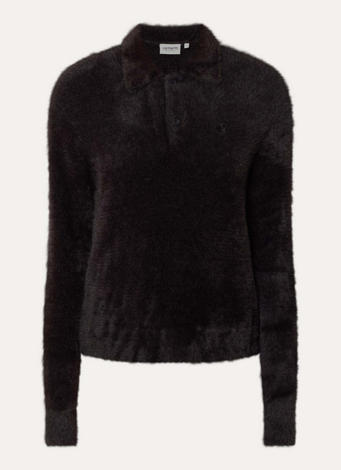 Carhartt WIP Maine regular fit polo met kraag - voorkant 3 zwart