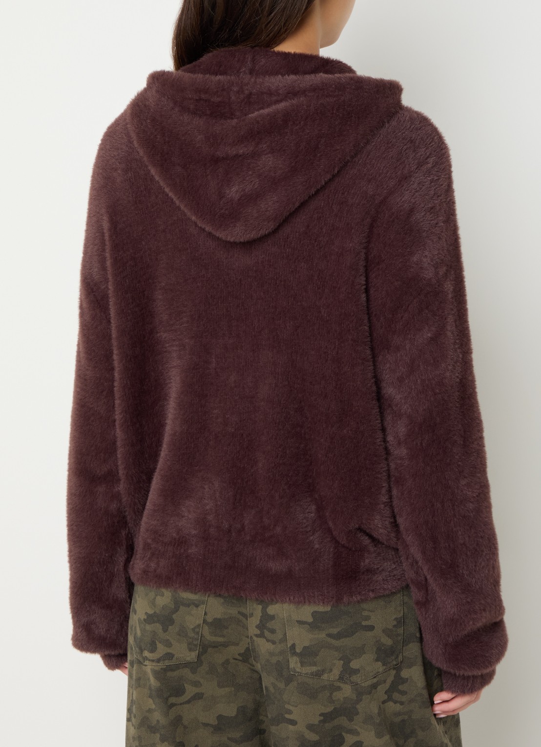 Carhartt WIP Maine sweatvest van imitatiebont - achterkant 3 kastanjebruin