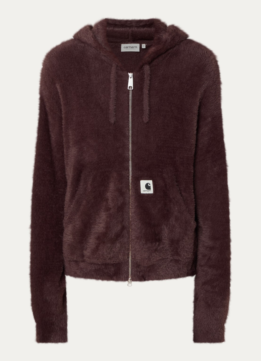 Carhartt WIP Maine sweatvest van imitatiebont - voorkant 4 kastanjebruin