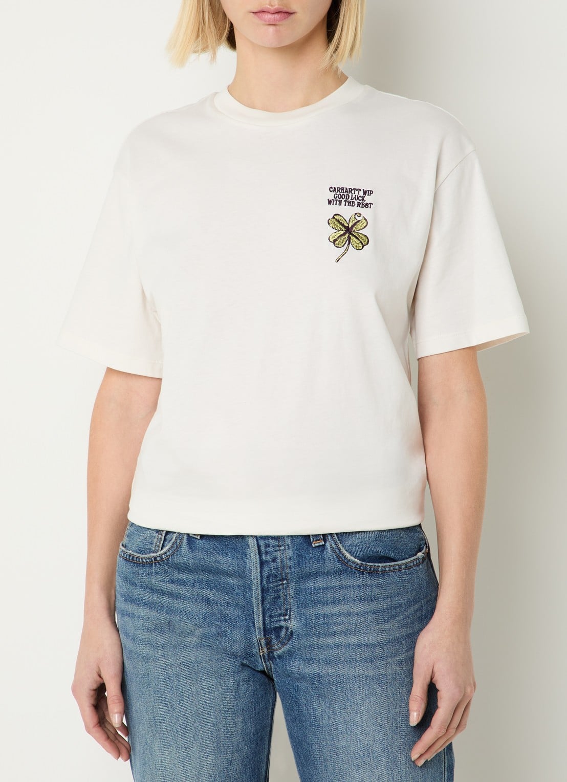 Carhartt WIP Marsala T-shirt met logoborduring - detail 3 ivoor