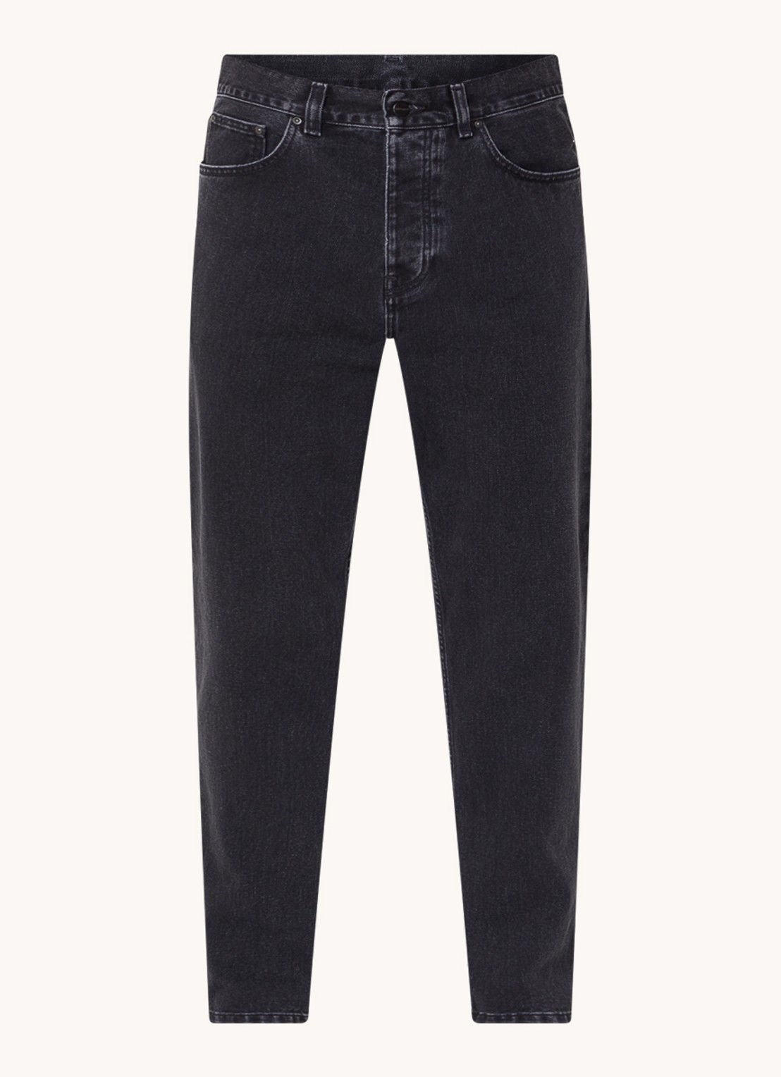 Carhartt WIP Newel tapered jeans met steekzakken  - voorkant zwart