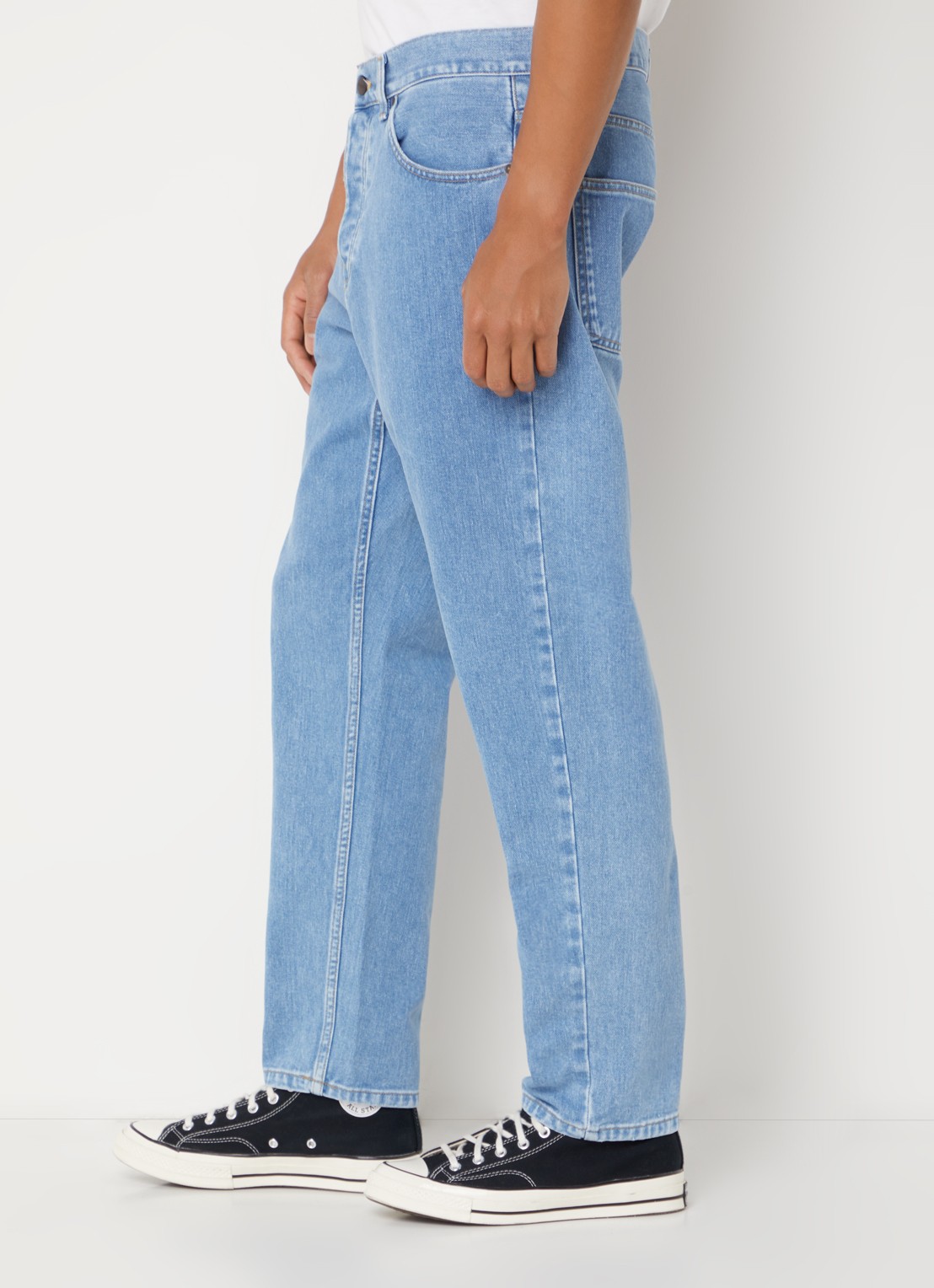 Carhartt WIP Newel tapered jeans met steekzakken  - detail 4 indigo