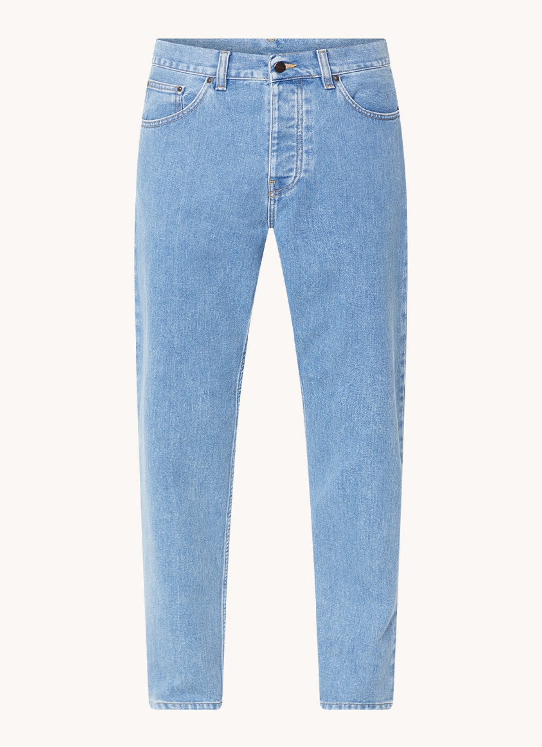 Carhartt WIP Newel tapered jeans met steekzakken  - voorkant indigo