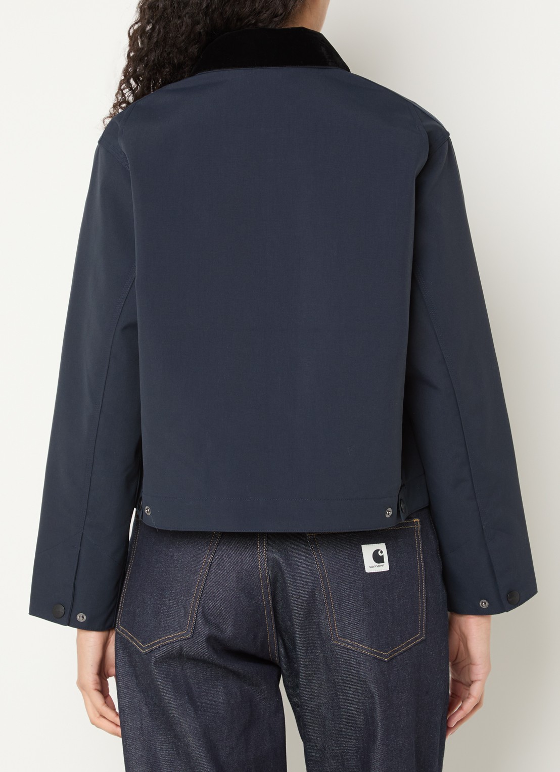 Carhartt WIP Newkirk jack met logo steekzakken - achterkant 2 donkerblauw