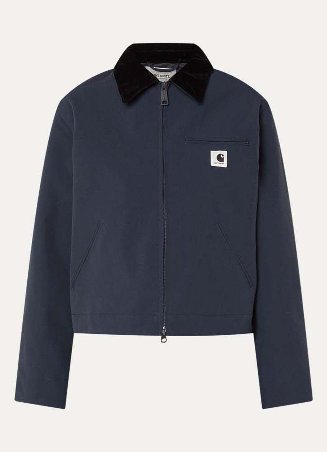 Carhartt WIP Newkirk jack met logo steekzakken - voorkant 3 donkerblauw