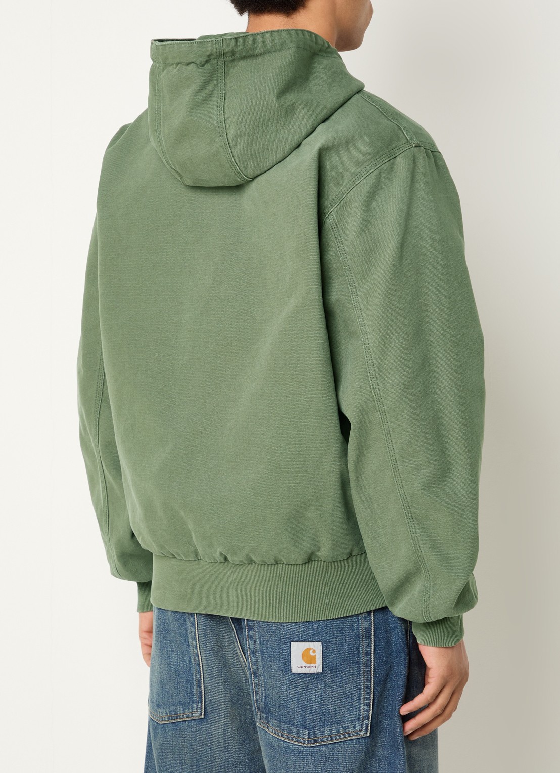 Carhartt WIP OG Active jack met logo en capuchon - achterkant olijfgroen