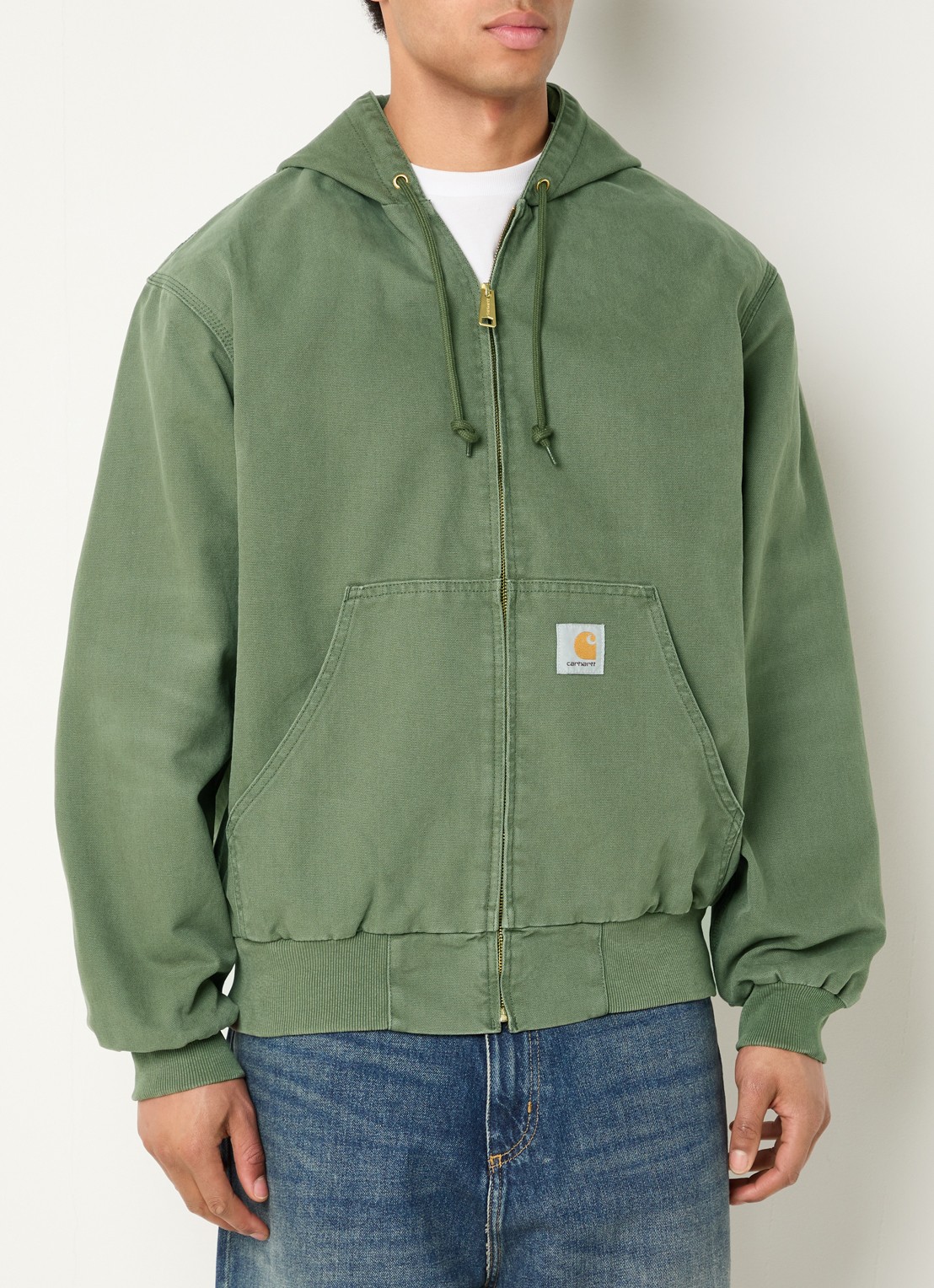 Carhartt WIP OG Active jack met logo en capuchon - detail 4 olijfgroen