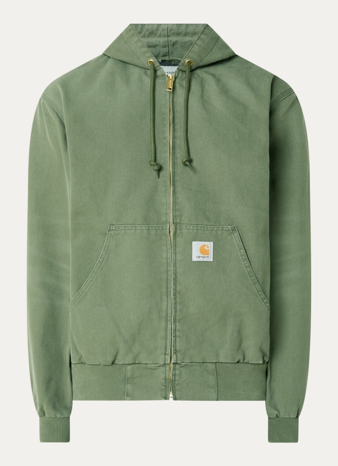 Carhartt WIP OG Active jack met logo en capuchon - voorkant 2 olijfgroen
