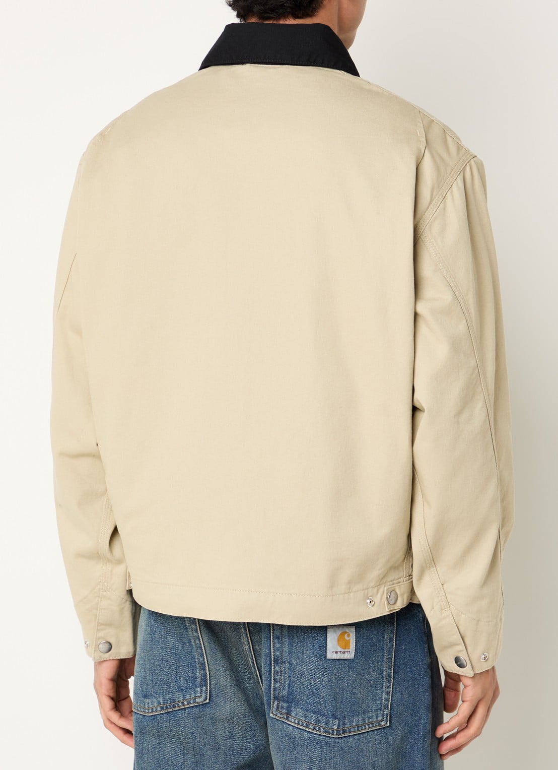 Carhartt WIP OG Detroit jack met logo en steekzakken - achterkant vanillegeel