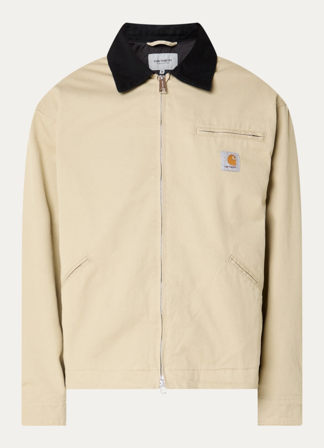 Carhartt WIP OG Detroit jack met logo en steekzakken - voorkant 3 vanillegeel