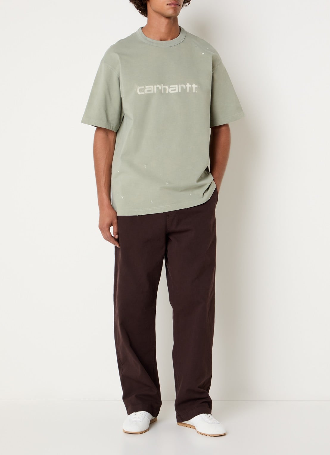 Carhartt WIP Painter T-shirt met logo - voorkant 3 groen