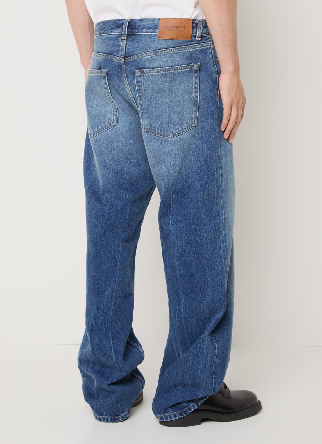 Carhartt WIP Payson wide leg jeans met steekzakken - achterkant 5 blauw