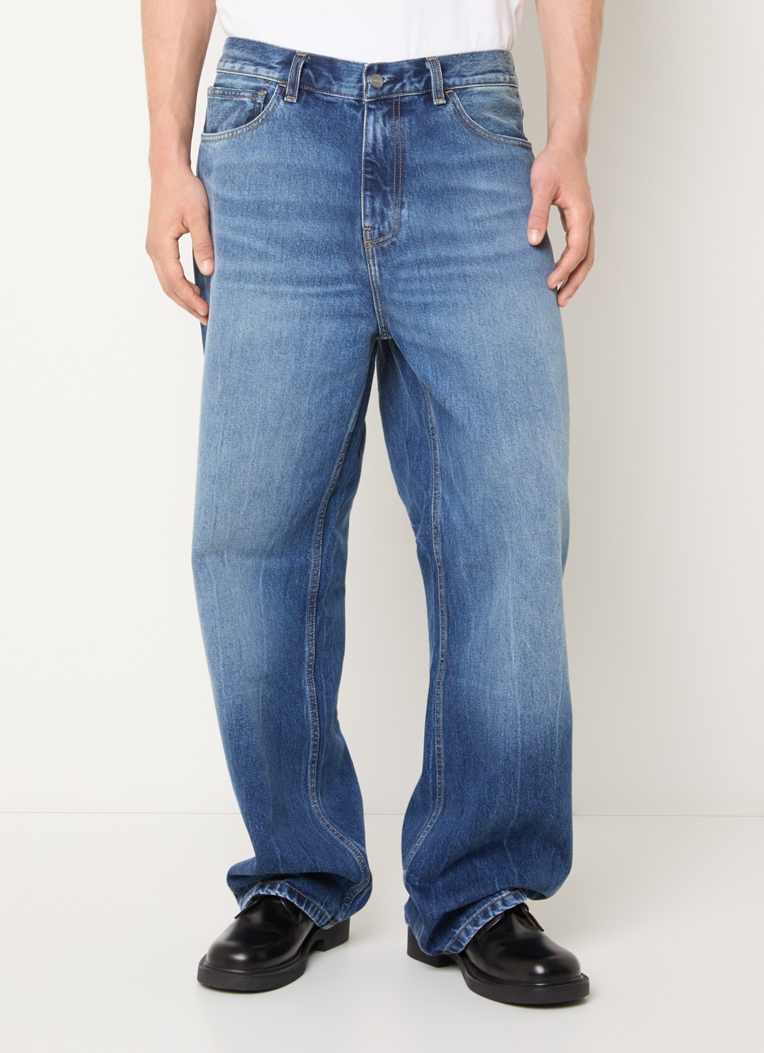 Carhartt WIP Payson wide leg jeans met steekzakken - detail blauw