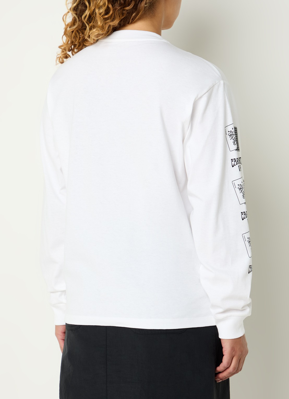 Carhartt WIP Playing Cards longsleeve met print - achterkant 3 wit