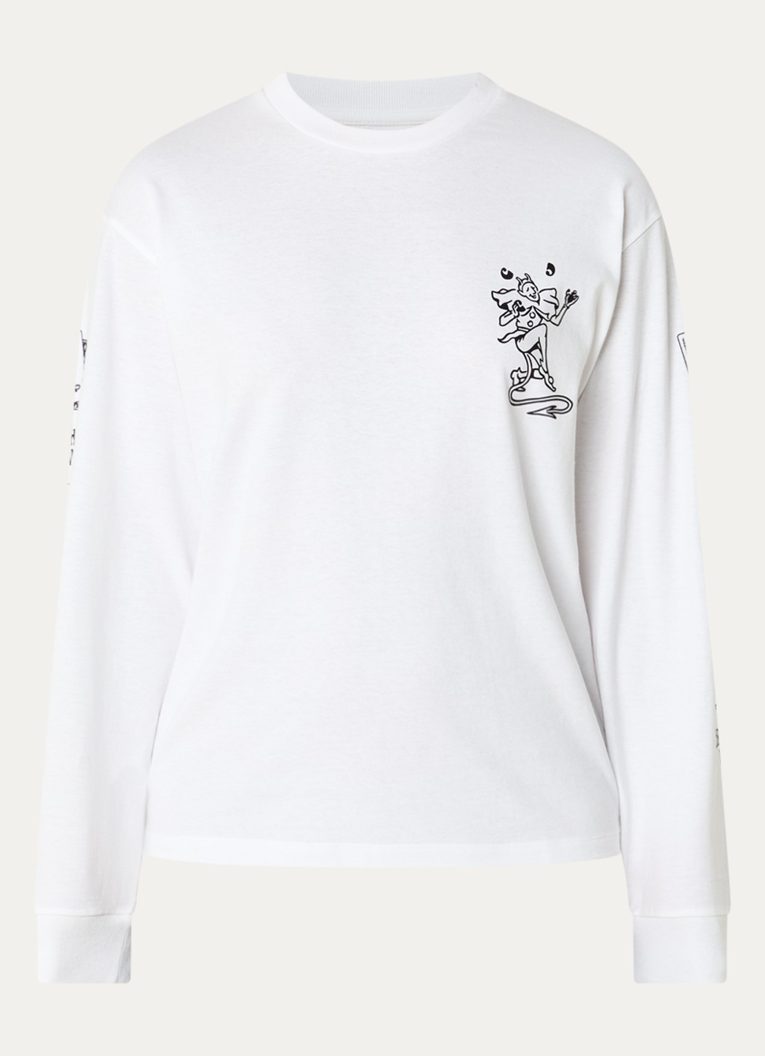 Carhartt WIP Playing Cards longsleeve met print - voorkant wit