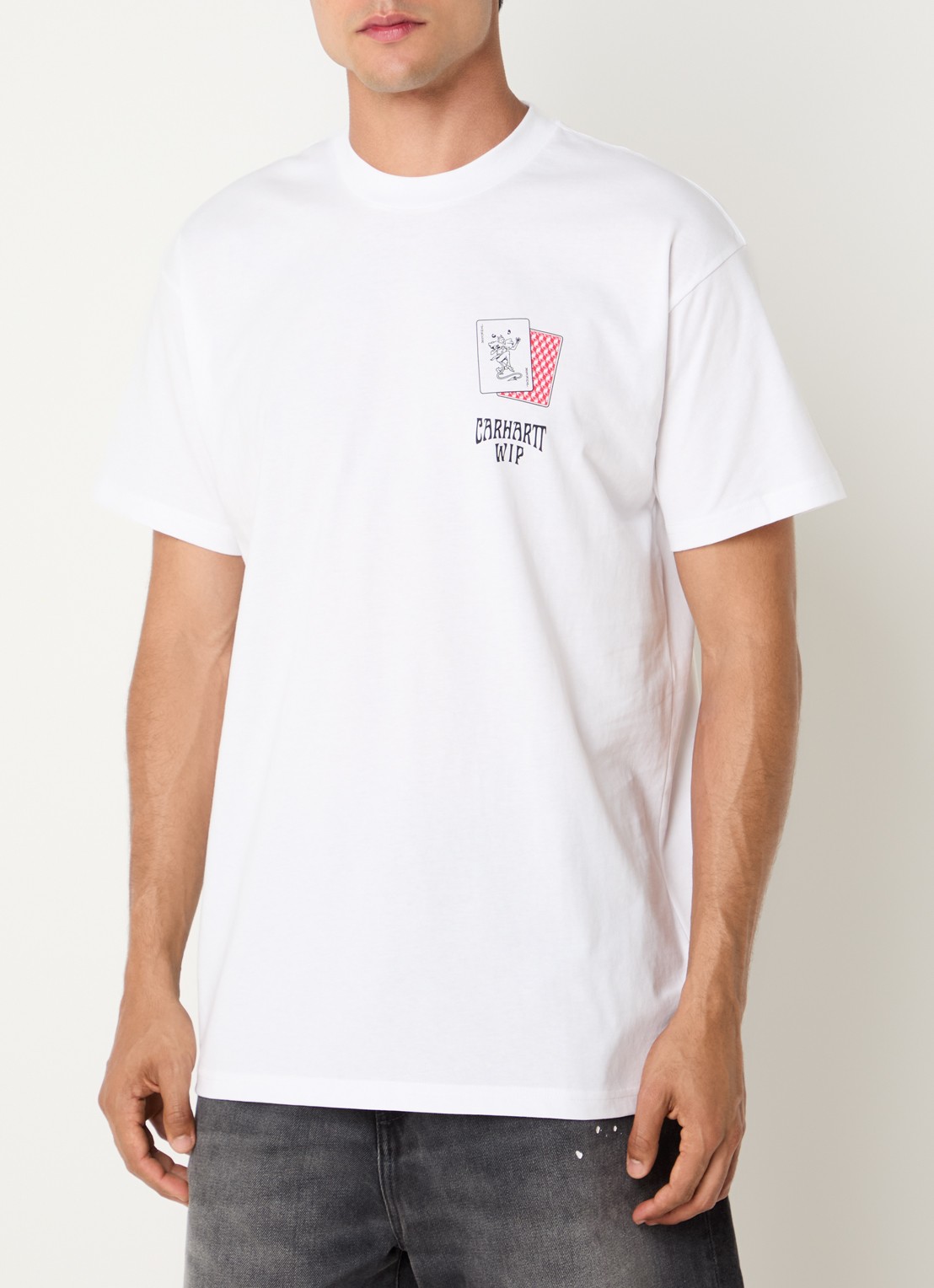Carhartt WIP Playing Cards T-shirt met logo- en backprint - achterkant wit