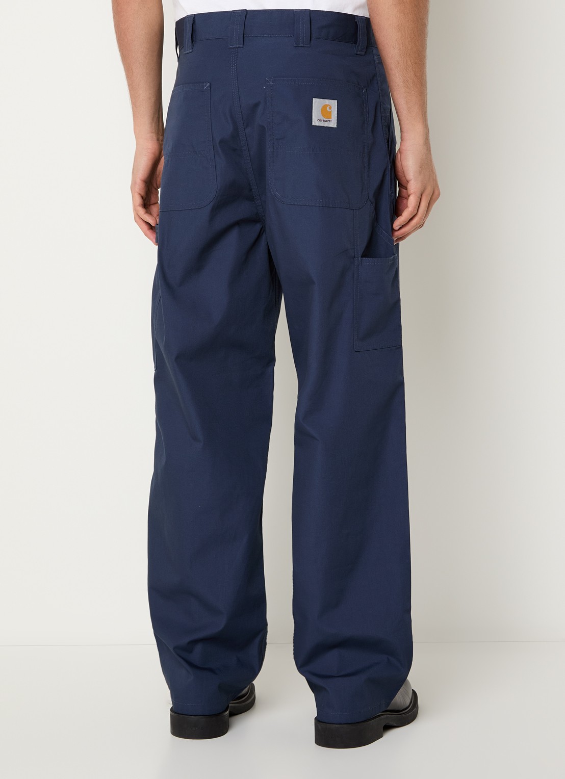 Carhartt WIP Postal straight fit broek met steekzakken - achterkant blauw