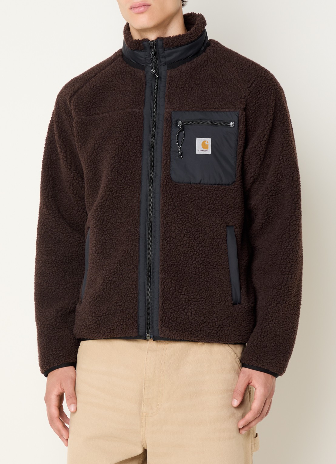 Carhartt WIP Prentis jack van teddy - detail donkerbruin