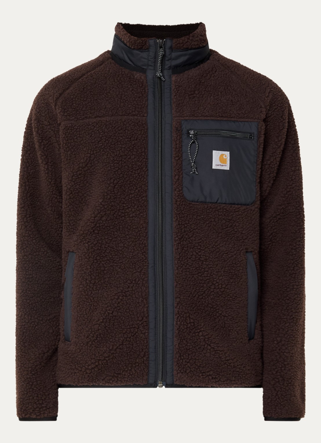 Carhartt WIP Prentis jack van teddy - voorkant 3 donkerbruin