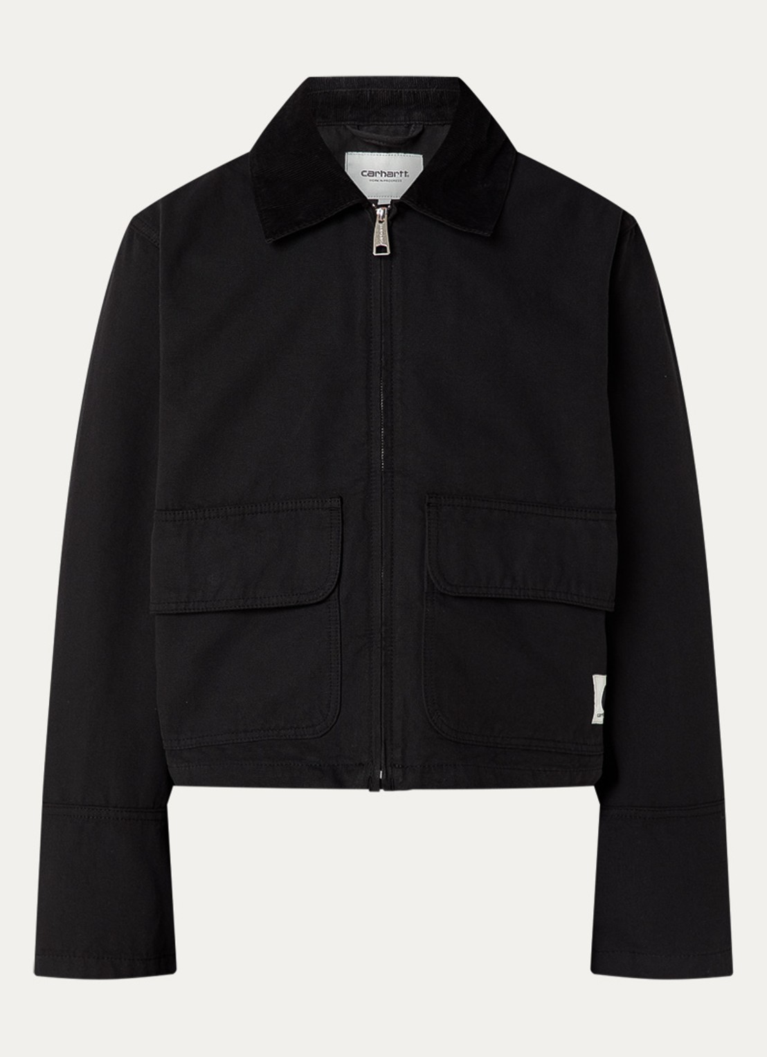 Carhartt WIP Prescott barn jack met klepzakken - voorkant zwart