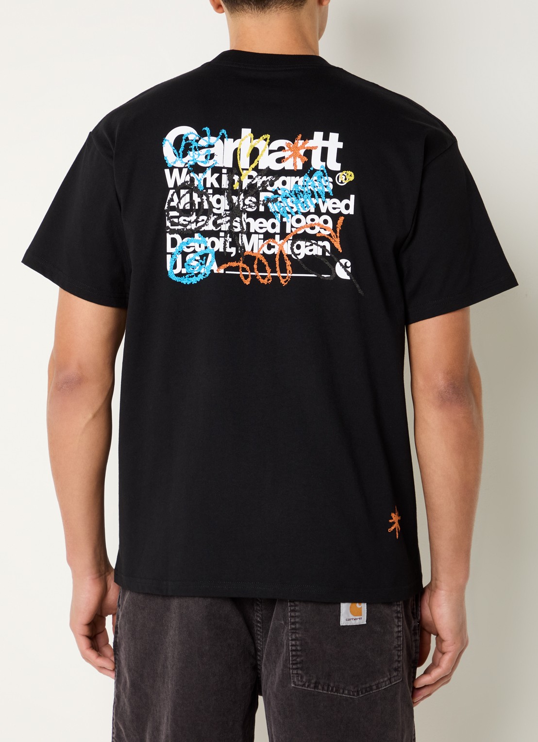 Carhartt WIP Primary T-shirt met logo- en backprint - detail 3 zwart