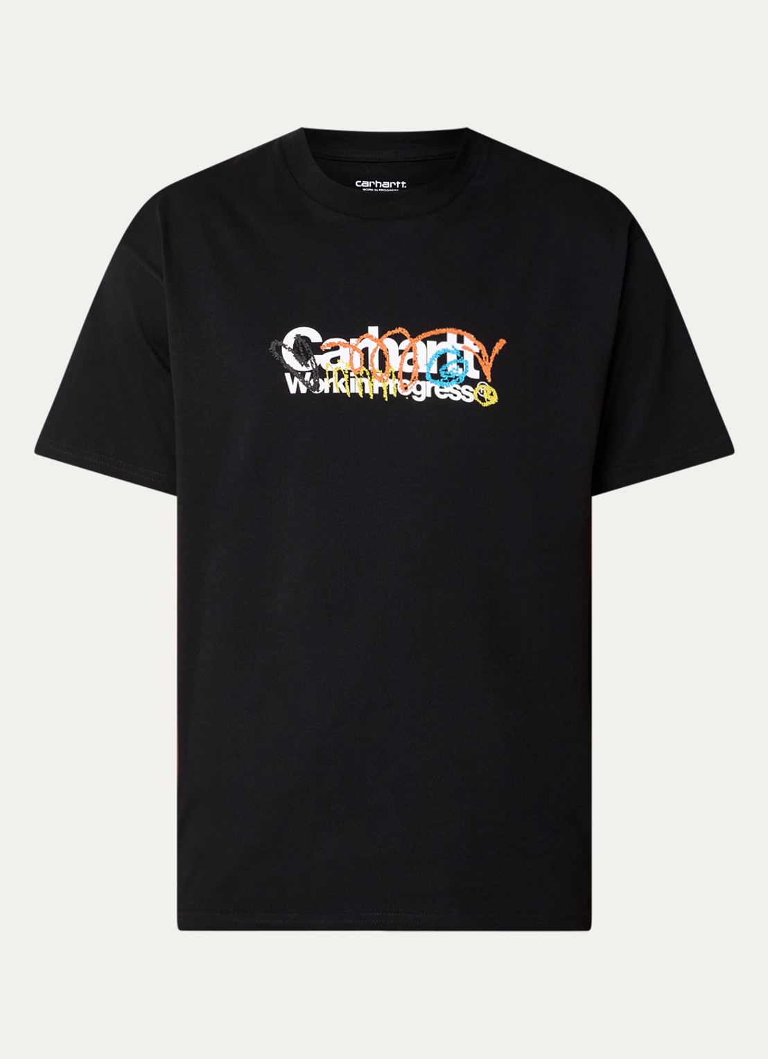 Carhartt WIP Primary T-shirt met logo- en backprint - voorkant zwart