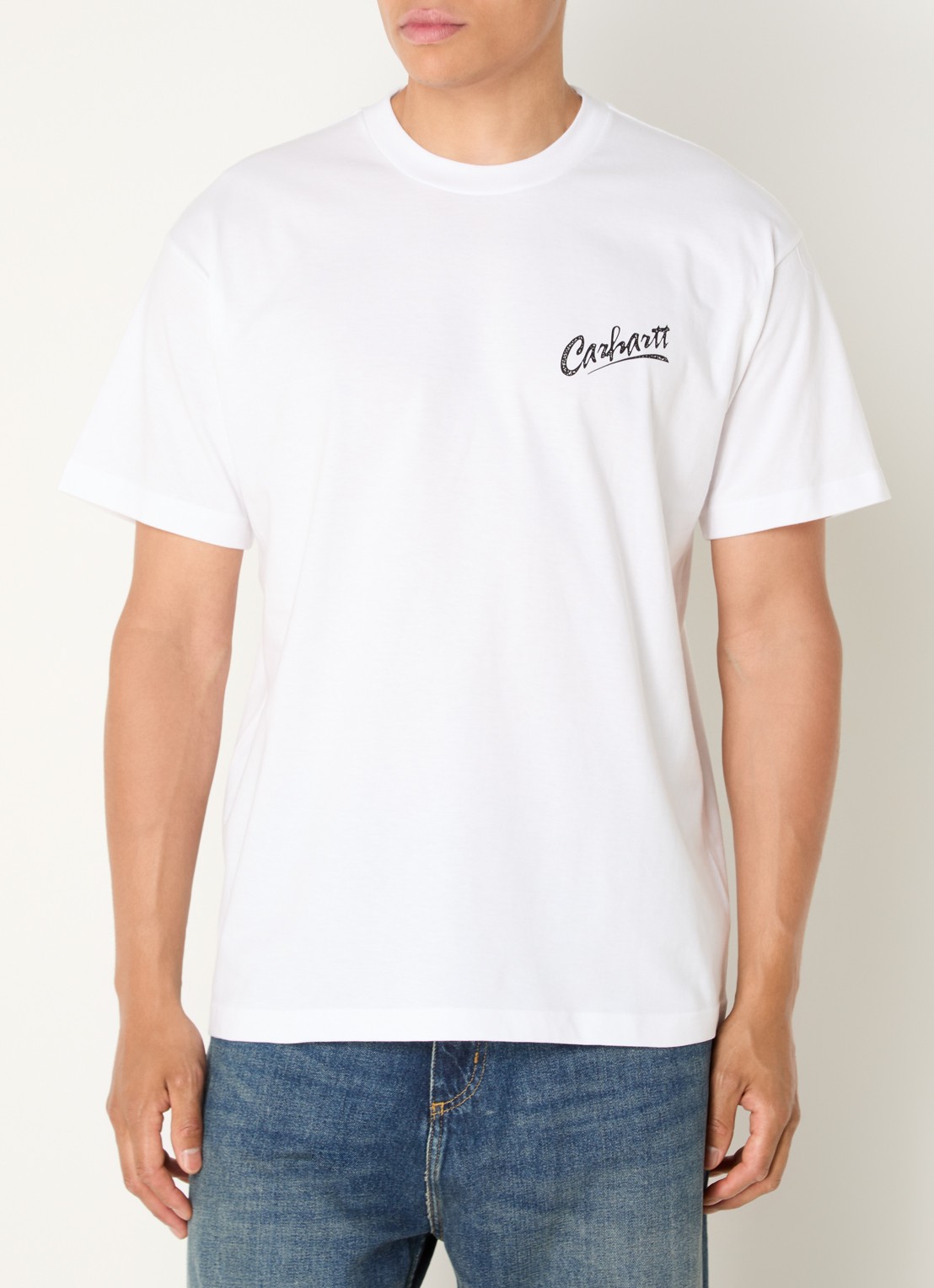 Carhartt WIP Pup T-shirt met logo- en backprint - achterkant 4 wit