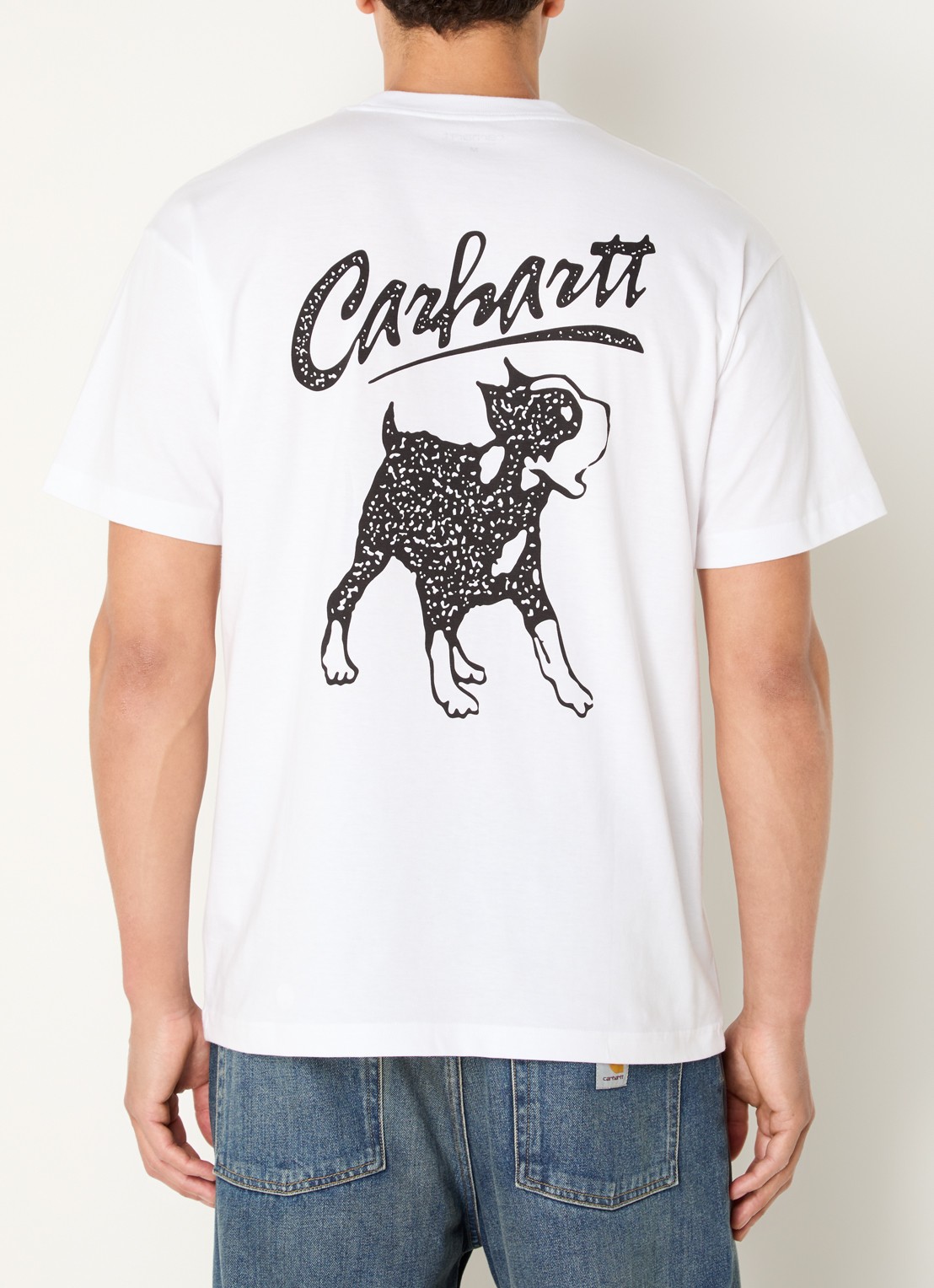 Carhartt WIP Pup T-shirt met logo- en backprint - detail wit