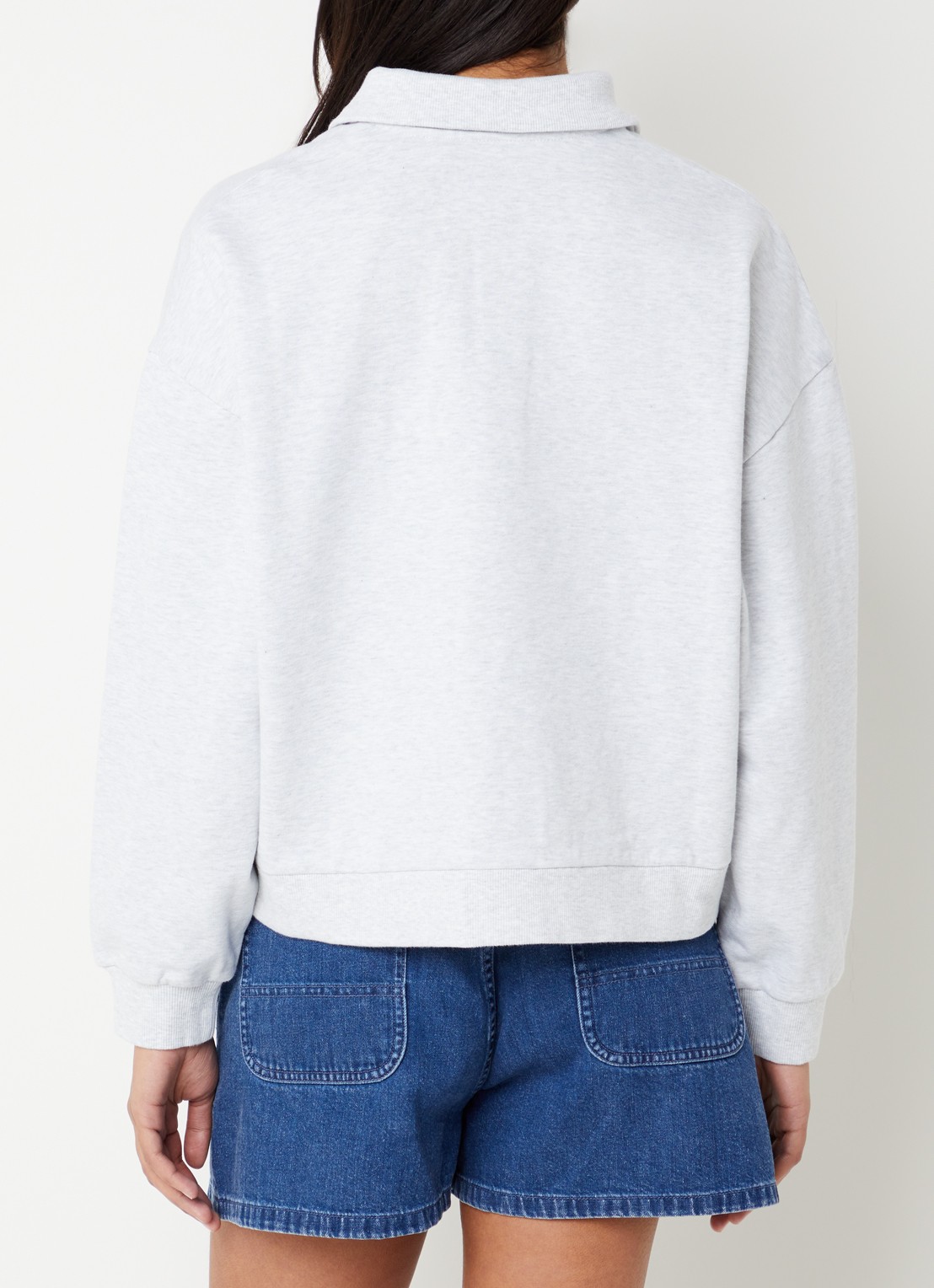 Carhartt WIP Regular fit polo met logo - achterkant 2 grijsmele