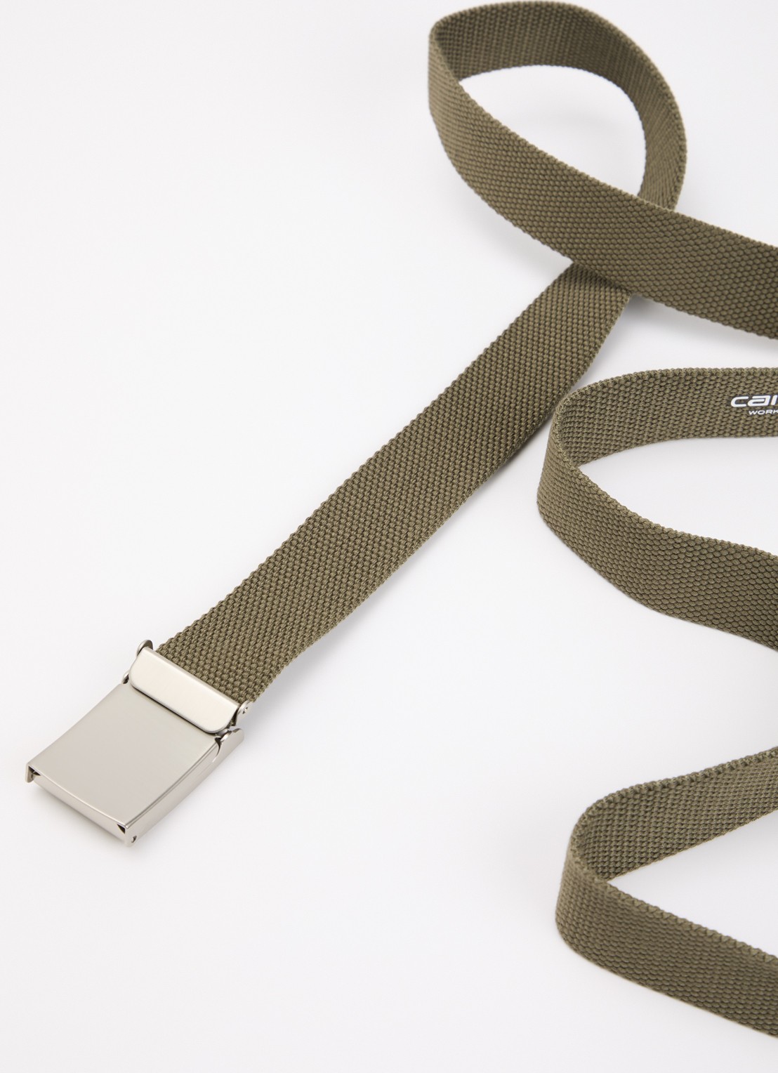 Carhartt WIP Riem met logo - detail mosgroen
