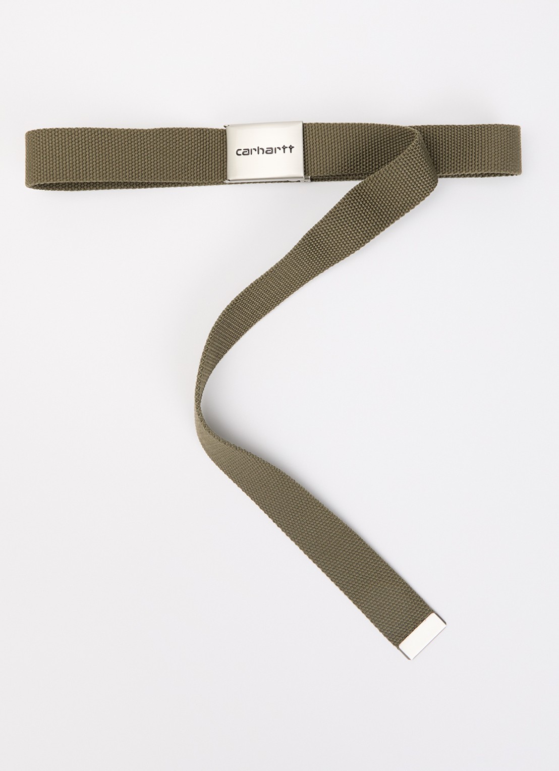 Carhartt WIP Riem met logo - voorkant 2 mosgroen