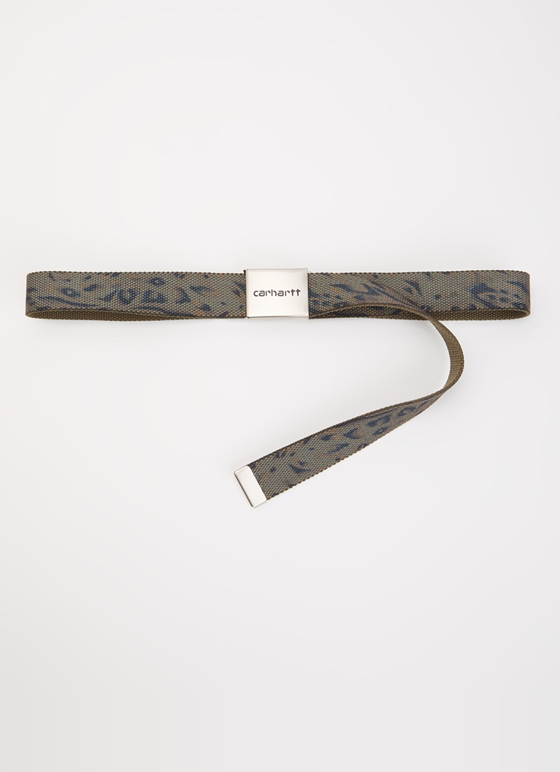 Carhartt WIP Riem met logo - voorkant 2 beige
