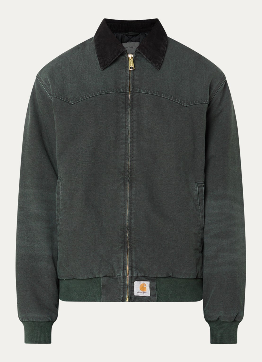 Carhartt WIP Santa Fe gewatteerd barn jack - voorkant 3 donkergroen