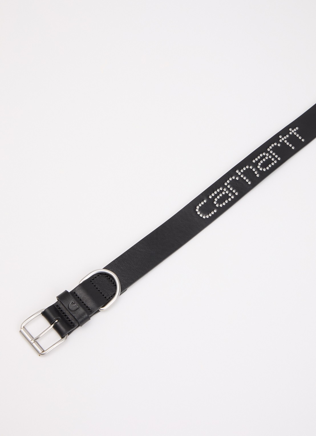 Carhartt WIP Script Studs honden halsband van leer - detail zwart