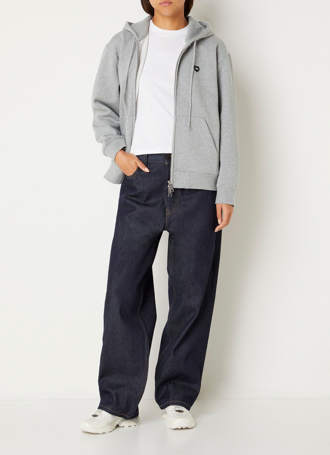 Carhartt WIP Small Heart sweatvest met logo - voorkant 4 grijs