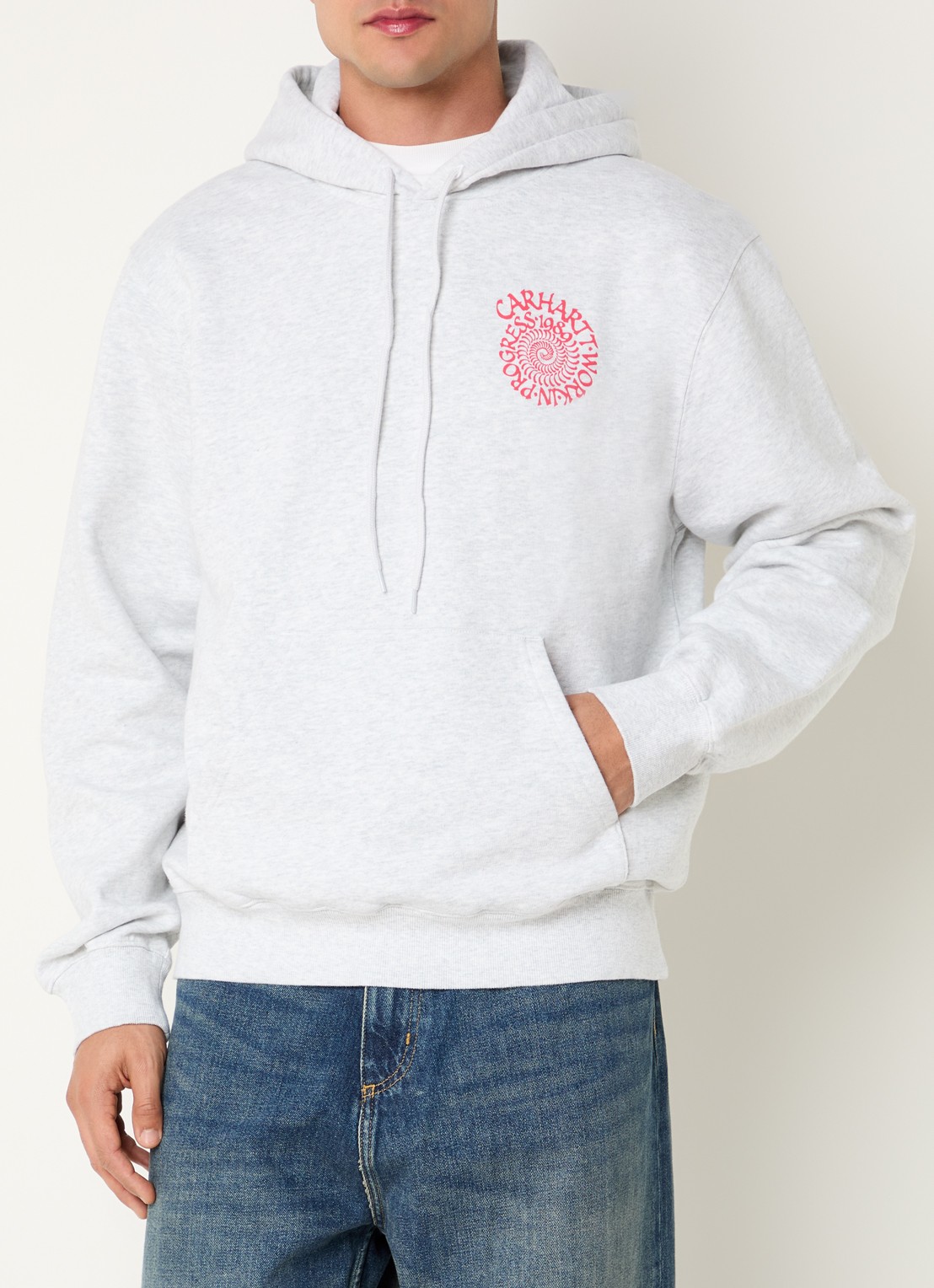 Carhartt WIP Spiral hoodie met logo- en backprint - achterkant 3 grijsmele