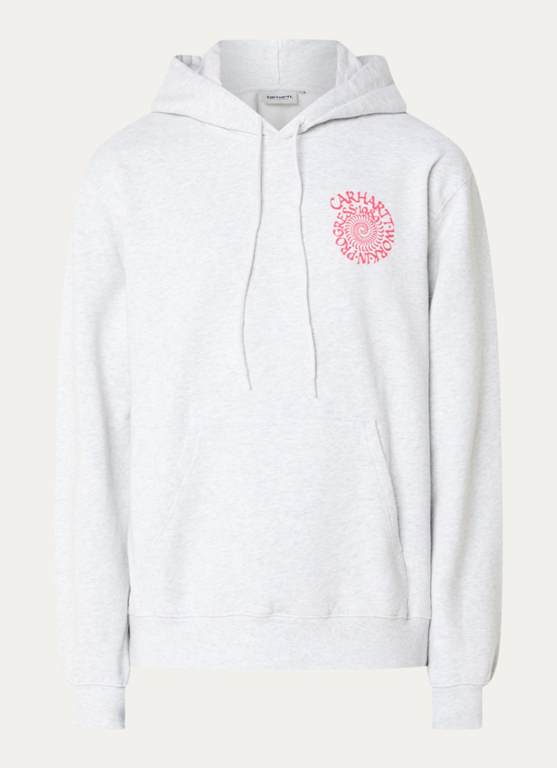 Carhartt WIP Spiral hoodie met logo- en backprint - voorkant 4 grijsmele