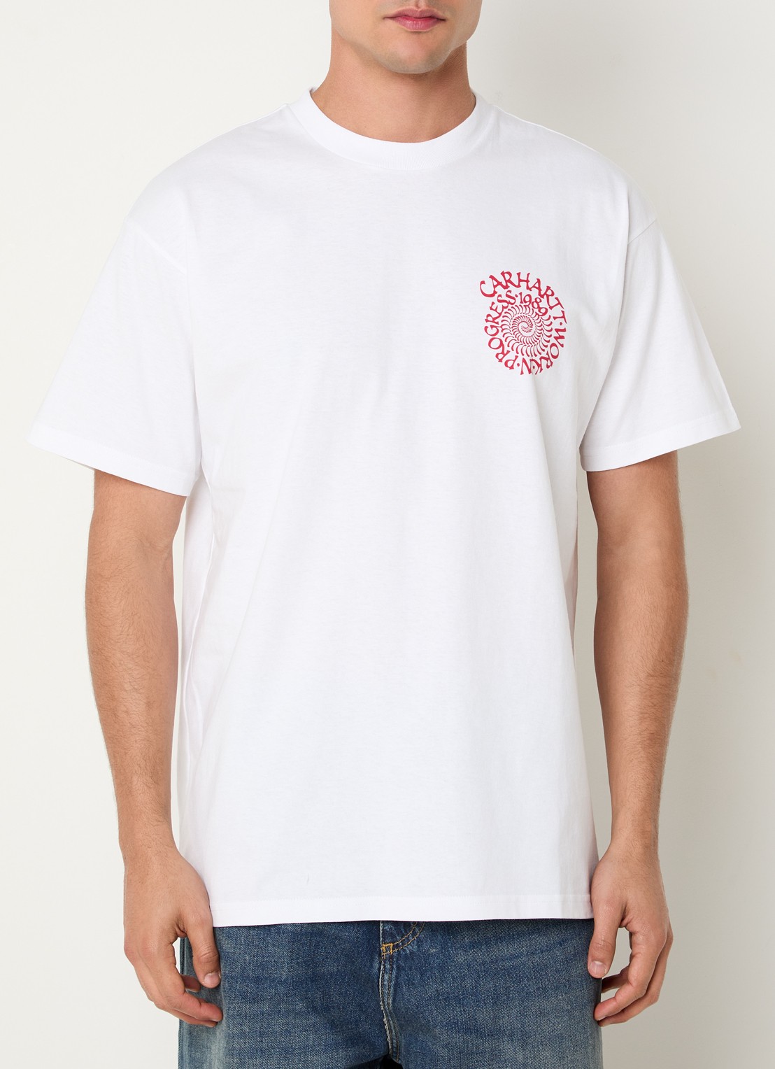 Carhartt WIP Spirals T-shirt met print - achterkant wit