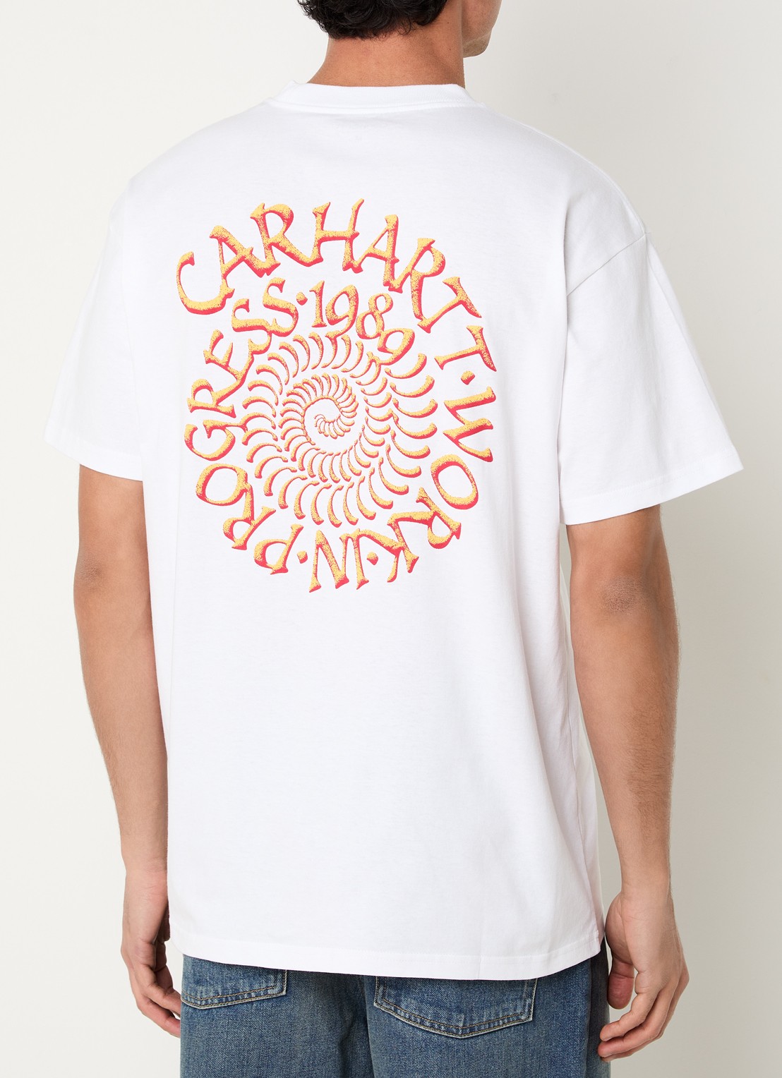 Carhartt WIP Spirals T-shirt met print - detail 4 wit