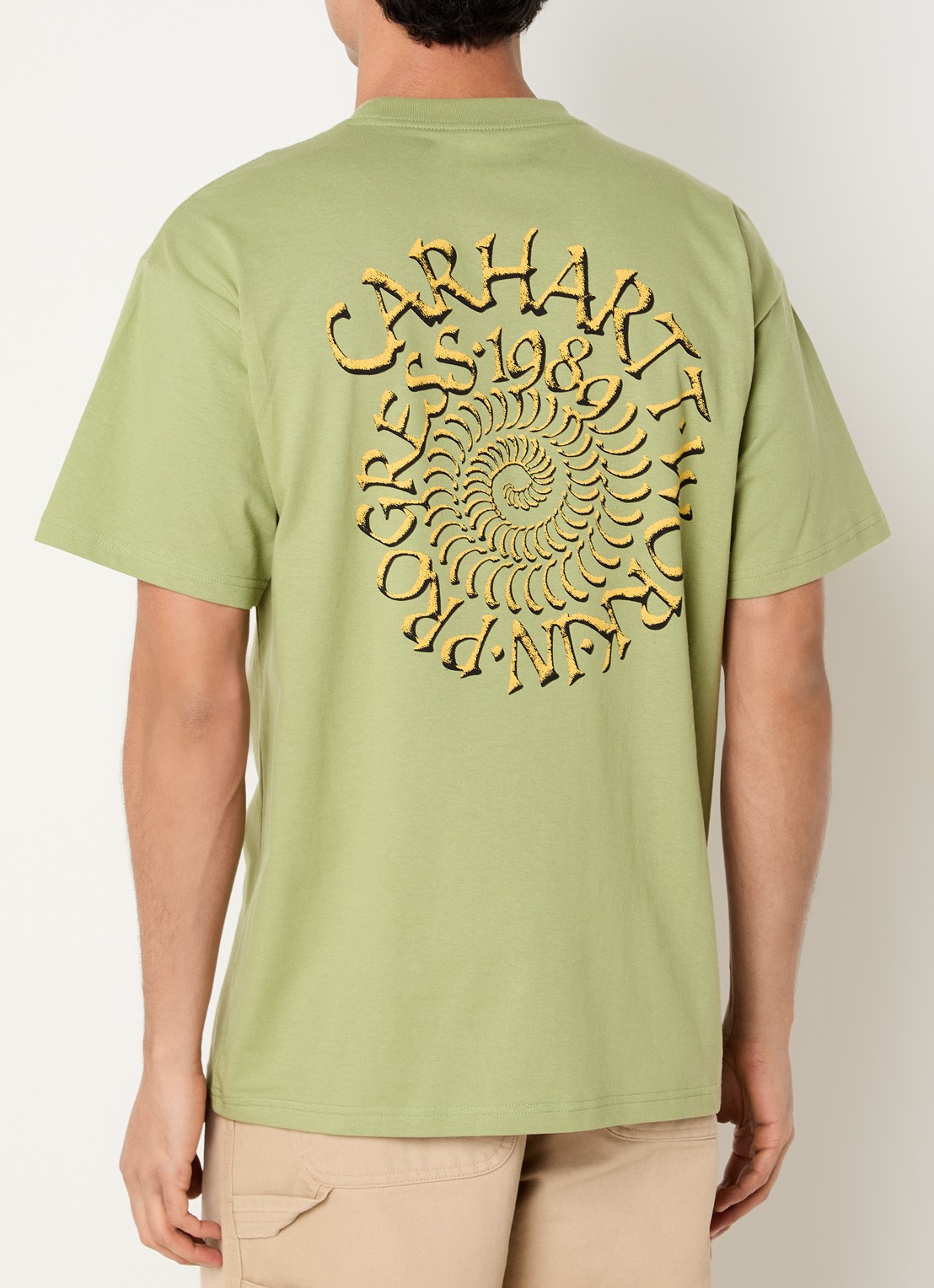 Carhartt WIP Spirals T-shirt met print - detail 4 lichtgroen