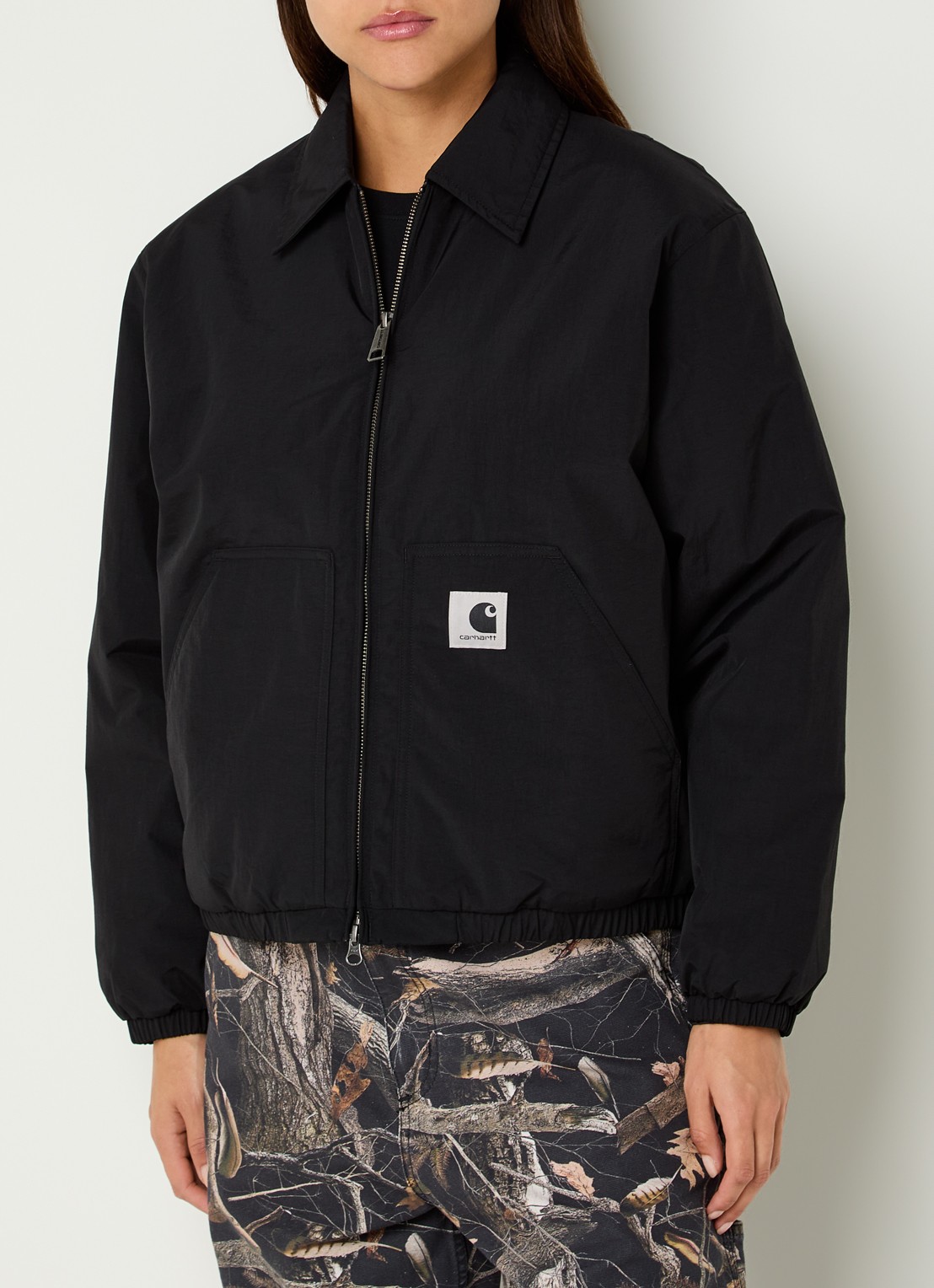 Carhartt WIP Stanwood gewatteerde jack met steekzakken - detail zwart
