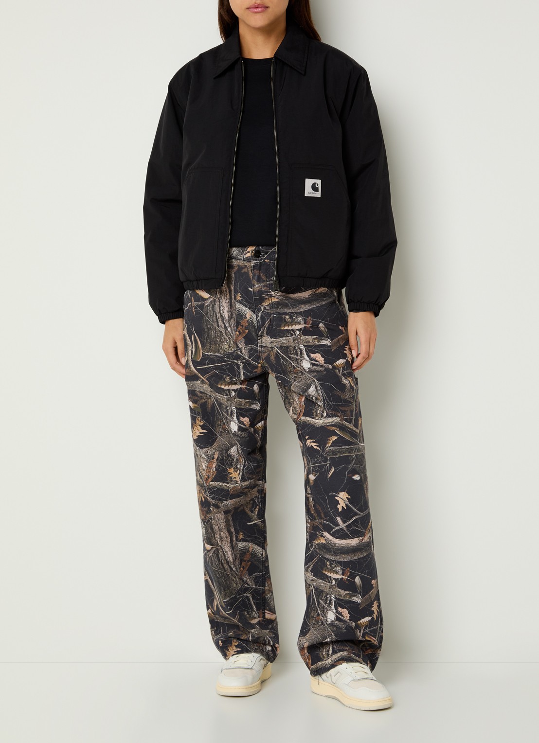 Carhartt WIP Stanwood gewatteerde jack met steekzakken - voorkant 3 zwart