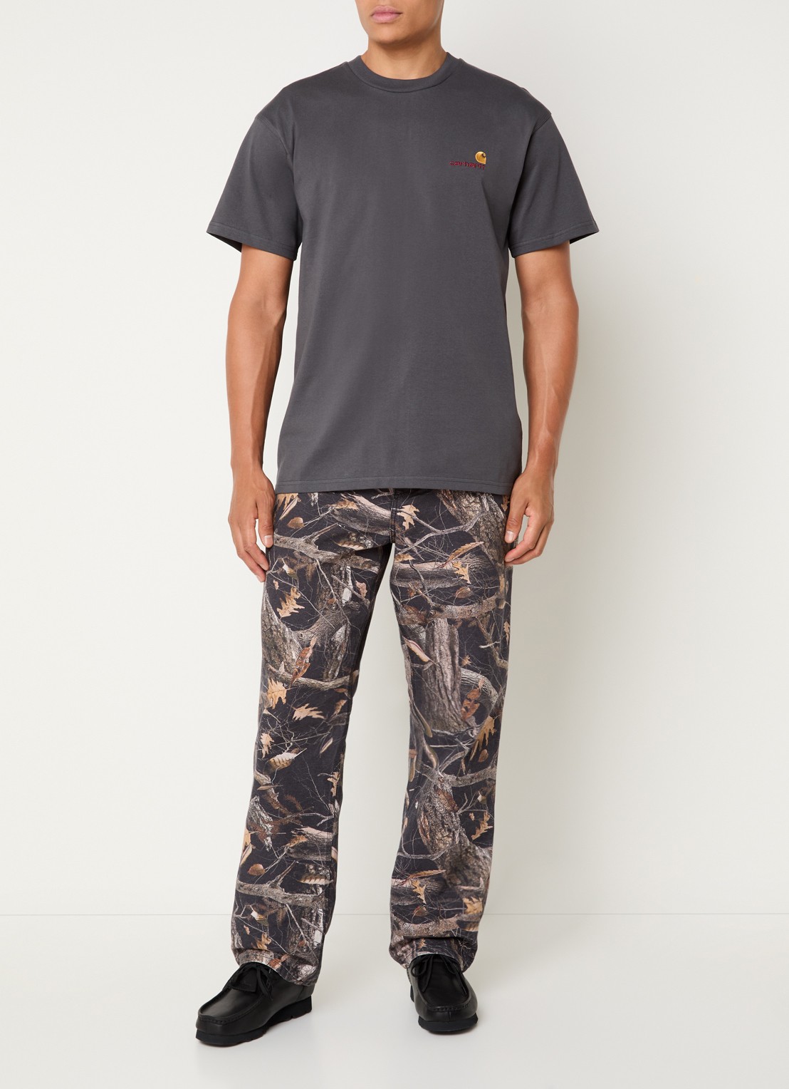 Carhartt WIP Straight fit jeans met gekleurde wassing en steekzakken - voorkant 5 zwart